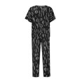 thumbnail image 4 of Ensembles d'Été pour Femmes Imprimé Col Rond Manches Mi-Longues Chandail à Enfiler Hauts + Pantalon Ensemble de Pantalons Ensembles de Pantalons Femmes Tenue 2 Pcs en Liquidation, 4 of 6