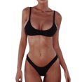 thumbnail image 1 of Gibobby Women's Ribbed Bikini Sets Scoop Neck Cheeky Swimsuit Textured Two Piece Bathing Suit(Black,L), 1 of 5
