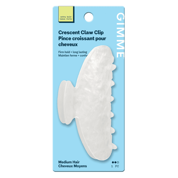 Gimme Beauty Fashion Claw Clip for Medium Hair Twists & Buns, Pearl Acrylic, 1 Count