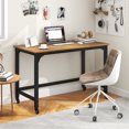 thumbnail image 2 of Costway Bureau d'Ordinateur Roulant Cadre en Métal Table pour PC Portable Dessus en Bois Poste de Travail d'Étude, 2 of 10