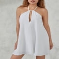 thumbnail image 3 of Women Halter Neck Formal Dress Loose Backless Mini Evening Gown, 3 of 9