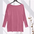 thumbnail image 3 of Yuyuzo Tuniques pour Femmes Manches Longues Col Rond Chemises Légères Couleur Unie Hauts de Pyjama, 3 of 5