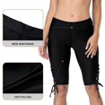 thumbnail image 3 of Women Board Shorts Lace Up Swim Shorts High Rise Long Swim Capris Bottoms, 3 of 7