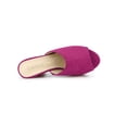 thumbnail image 4 of BLISSFUL STEP Women's Chunky Heels Platform Open Toe Slides Sandals Hot Pink 8.5, 4 of 7