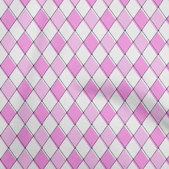 oneOone Polyester Spandex Purple Fabric Argyle Craft Projects Decor Fabric Printed By The Yard 56 Inch Wide