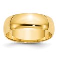thumbnail image 1 of Bague Demi-Ronde Légère en Or Jaune 14K 6mm Taille 12.5, 1 of 3