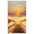 thumbnail image 2 of Promenade en Bois Brun vers la Plage - Impression sur Toile de Pont, 2 of 3