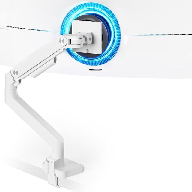 Bras de Moniteur Ultra Grand pour Écran Incurvé Robuste Supporte des Lb Bras de Moniteur à Ressort à Gaz Réglable Support de Bureau avec Pince en C Base à Oeillets / Support Vesa