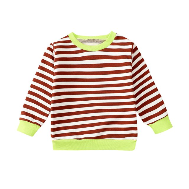 RXIRUCGD Enfants Hommes et Femmes Manches Longues Col Rond Hauts Chemise ( Brun, Taille : 90 )