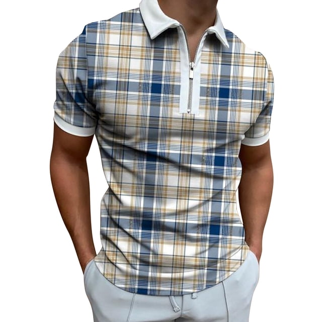 BOBOGOJP Polos pour Hommes à Manches Courtes, Polo de Performance à Blocs de Couleur à Manches Courtes (Violet, TG)