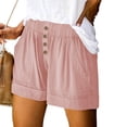 thumbnail image 2 of Timegard Shorts for Women Wide Leg Elastic High Waisted Button Summer Casual Lightweight with Pockets, 2 of 6