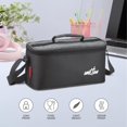 thumbnail image 2 of Steel Smart Lunch Box With Insulated Fabric Bag - Black | 2 Round Inner Steel Containers 500ml Each+ 1 Oval Container 675ml+ Spoon - Leak Proof, Odour Proof, Easy To Carry, Food Grade, 2 of 5