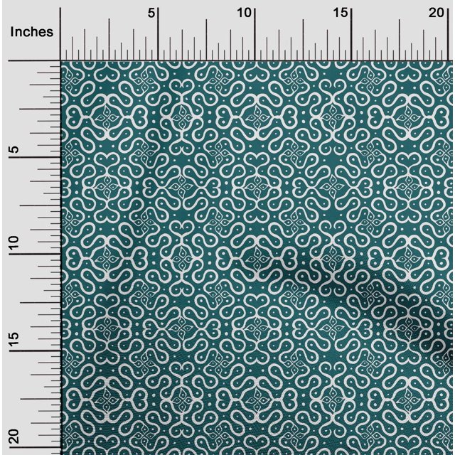 oneOone Viscose Chiffon Fabric Leaves & Swirl Block Print Fabric By Yard 42 Inch Wide