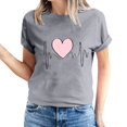 thumbnail image 2 of Pisexur T-shirt de la Saint-Valentin Haut T-shirt de la Saint-Valentin pour Femme Amour Imprimé T-shirt à Manches Courtes Haut à Manches Courtes Col Rond Haut/chemise, 2 of 5