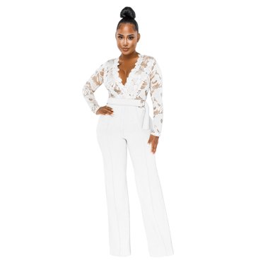 Combinaison Moulante en Dentelle à Manches Longues pour Femme, Tenue de Boîte de Nuit, Combinaisons de Fête Aguichant, Tricot Élastique