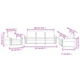 thumbnail image 4 of vidaXL 3 Piece Sofa Set with Cushions Light Grey Velvet, 4 of 5
