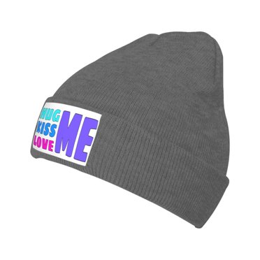 ZICANCN Knit Beanie Hat-Hug Kiss Love Me Winter Cap Soft Warm Classic Hats for Men Women Words