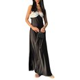 thumbnail image 2 of Wangsaura Robe Longue pour Femmes, Robe Sans Manches à Bretelles Spaghetti avec Nœud Contrasté, 2 of 6