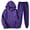 Purple, variant on Innerwin Hoodies And Sweatpant Set Solid Color Mens Tracksuit Winter Hooded Warm 2 Piece Hoodie Light Gray XL