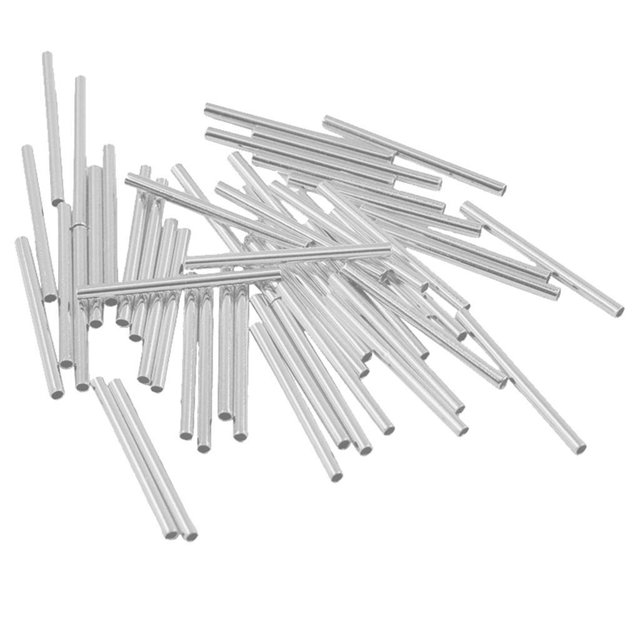 simhoa 50pcs GIRL'S FAVORITE JEWELRY PART Smooth Straight Tube Spacer Loose Bead For White