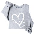 thumbnail image 2 of KIHOUT Chandails de Mode pour Femmes, Manches Longues Décontractées Col Rond Imprimé Cœur Ample Automne Hiver Chandail Blouse Hauts, Taille p-2TG, 2 of 3