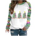 thumbnail image 1 of EQWLJWE Chandails en Molleton de Noël pour Femmes Manches Longues Col Rond Chandails en Molleton Pull Arbre de Noël Hauts et Verts Frais Manches Raglan Haut Arbre de Noël Chandails en Molleton pour Femmes Grandes Tailles, 1 of 2