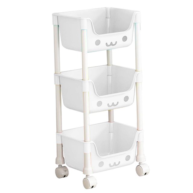 Lipstore 3 Tier Storage Cart Multipurpose Art Craft Trolley for Office Garage Kitchen Style B