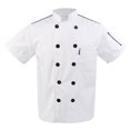 thumbnail image 2 of Men Women Short Sleeve , Restaurant Chef Jacket Kitchen Coat XL White, 2 of 9