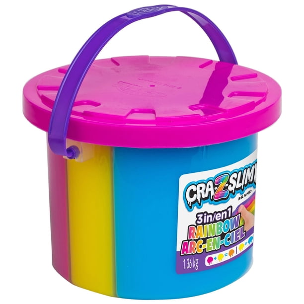 Cra-Z-Art Cra-Z-Slimy 3 in 1 Rainbow Slime Bucket, Slime Kit for