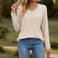 thumbnail image 2 of vdgthytj Sweaters for Women Long Sleeve Fall Fashion V Neck Knitted Tops Comfort Soft Basic Pullover Shirts, 2 of 4