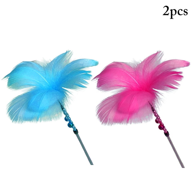 2 Pcs Cat Plume Teaser Interactif Belle Chat Jouet Interactif Chat Teaser Baguette