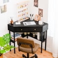 thumbnail image 4 of Costway Corner Computer Desk Writing Workstation Study Desk w/ 2 Drawers Black, 4 of 10