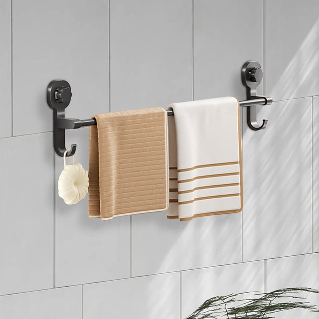 EGNMCR Tools&Home Improvement Towel Rack Suction Cup Strong Punch-free Bathroom Towel Rack Wall Hanging Bathroom Shelf Storage Pole