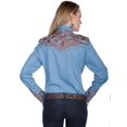 thumbnail image 2 of Scully PL-654-BLU-L Womens Western Shirt - Blue- Large, 2 of 3