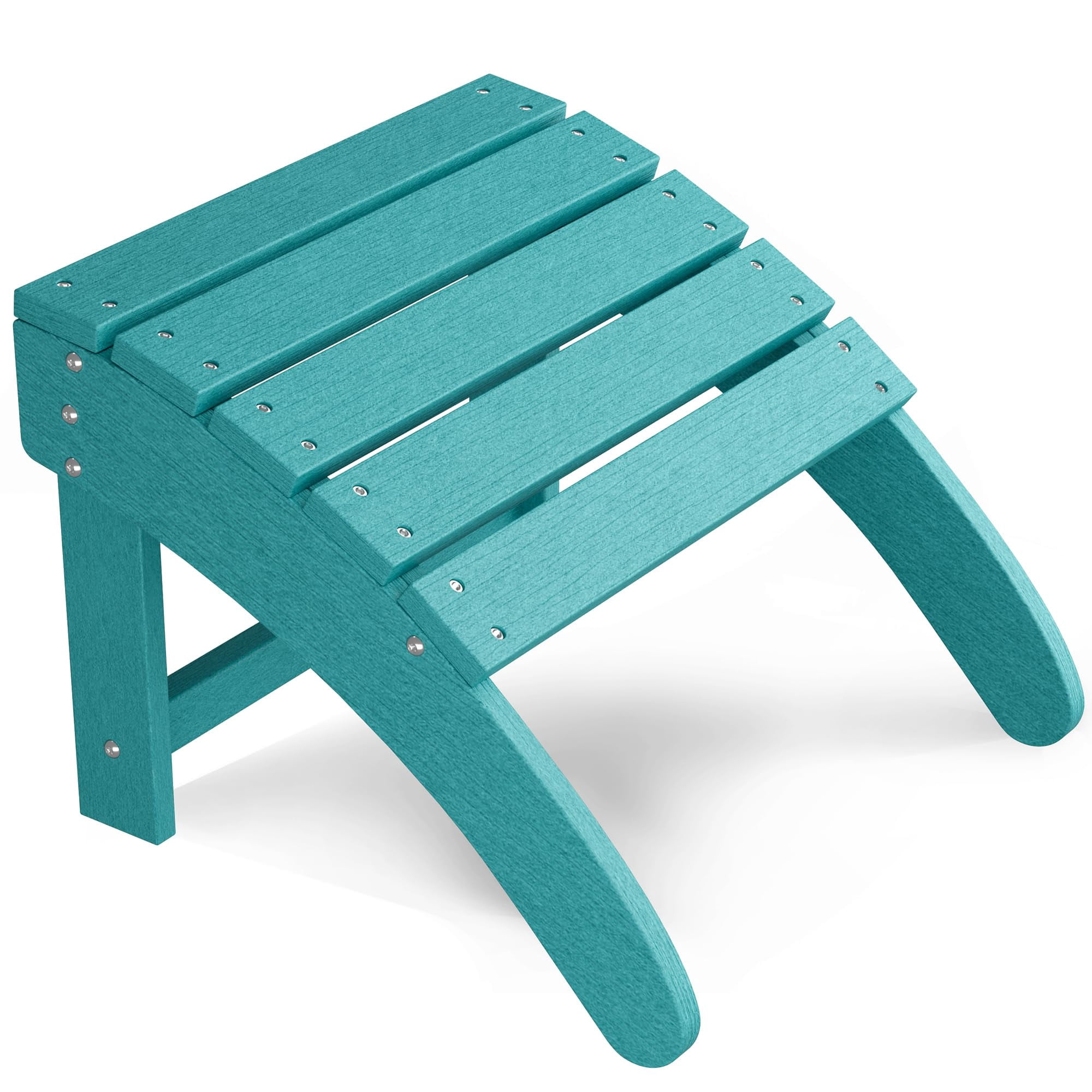 HDPE Outdoor Ottoman Foot Rest for Adirondack Chair, Weather Resistant Patio Footstool for Porch, Pool, Lawn and Backyard