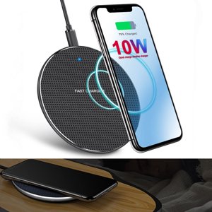 MesaSe 10W Chargeur sans fil rapide QI Plaque de recharge pour téléphone rapide 12 11 Pro X XR XS Max 8