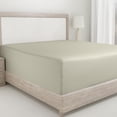 thumbnail image 1 of California Design Den King Fitted Sheet Only, Softest 400 Thread Count 100% Cotton Sateen, Deep Pocket, All-Around Elastic, Side Indicators - Taupe, 1 of 7