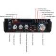 thumbnail image 4 of BT , 80W X 2 Stereo Receiver Mini Hi Fi Integrated Amp With Headphone Jack, Bass Treble Control For Home Speakers, USB, Memory Card,, 4 of 8