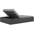 thumbnail image 3 of Modway Chaise Double de Patio en Aluminium et Rotin, Chocolat/gris, 3 of 5