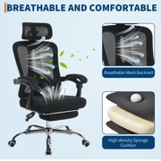 Kojooin Ergonomic Mesh Office Chair, High Back Desk Chair with Retractable Footrest