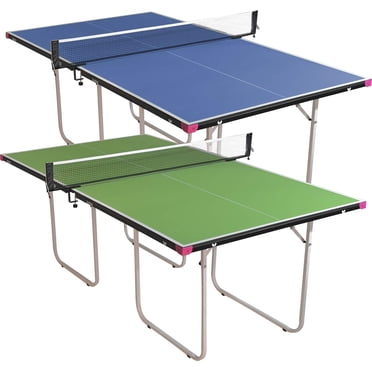Butterfly Junior Table de Ping-Pong Stationnaire - Table de Tennis de Table 3/4 - Table Gain de Place pour Salle de Jeux - Table de Ping-Pong à Hauteur Réglable - Cadre Robuste - Expédié Assemblé avec Filet
