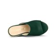 thumbnail image 4 of BLISSFUL STEP Chaussures pour Femmes Talon Compensé Bout Ouvert Espadrilles Mules à Plateforme Vert Foncé 7, 4 of 7