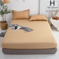 thumbnail image 1 of Fitted Sheet Solid Color Bed Sheets Single Double Queen Cover Bed Size W3T5, 1 of 9