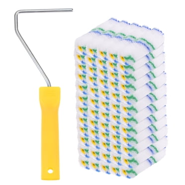 Unique Bargains Paint Roller Kit 60packs 4 Inch Fiber Small Paint Roller Brush with Handle