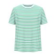 thumbnail image 3 of breaise Chandails à Rayures pour Femmes, Col Rond Décontracté, T-shirt à Manches Courtes, Été 2025, Coupe Régulière, Hauts Verts, TTTG, 3 of 6