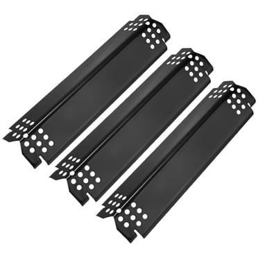 3-Pack Grill Heat Plates Replacement Parts, 14.6" Porcelain Steel Heat Tents Burner Cover, Heat Shields Deflector for BBQ Gas Grill [Black]