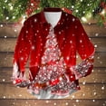 thumbnail image 2 of Kcodviy Male Autumn and Winter Large Mesh Christmas Theme Long Sleeve Mens Button Down Shirt Lapel All Print Shirt with Button Printed Breasted Shirt, 2 of 4
