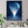 thumbnail image 4 of Magical Moon Forest Snowy Path Canvas Wall Art 15.75x11.81 Inches, 4 of 8