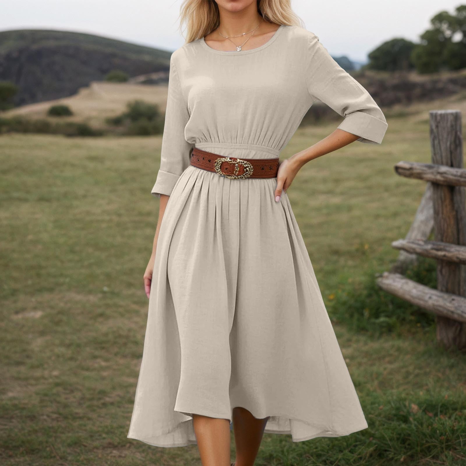 boho maxi dress 3/4 sleeve Linen tops for women Linen Dresses Long Classic Dresses Dress with Belt Plus Size Short Sleeve Crew Neck Maxi 2026 Summer Casual Dresses with Pockets (Beige,S) Black Gold Color:Rosewood Appaman Boys' Suit Pant