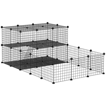 PawHut Guinea Pig Rabbit Playpen, Customizable Portable Pen